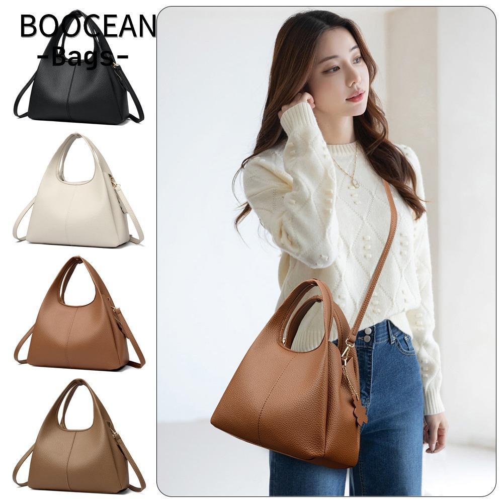 Túi xách BOOCEAN, Túi đeo chéo da PU mềm, Túi xô màu trơn sang trọng