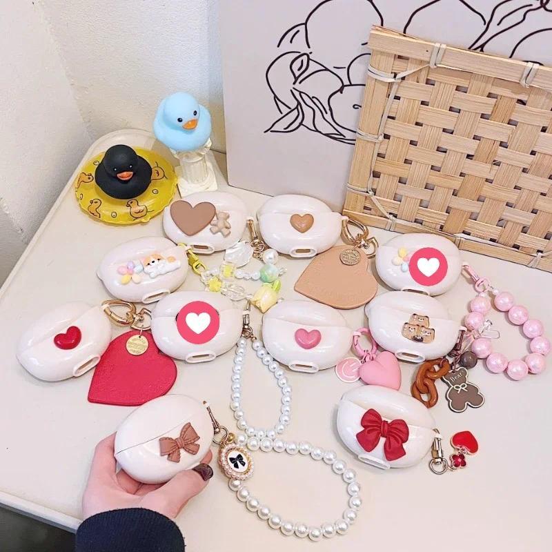 Ins love móc khóa caseFor Lenovo LP40 Pro / LP5 / LP80 HT38 Ốp lưng hoạt hình Tai nghe silicon TPU V