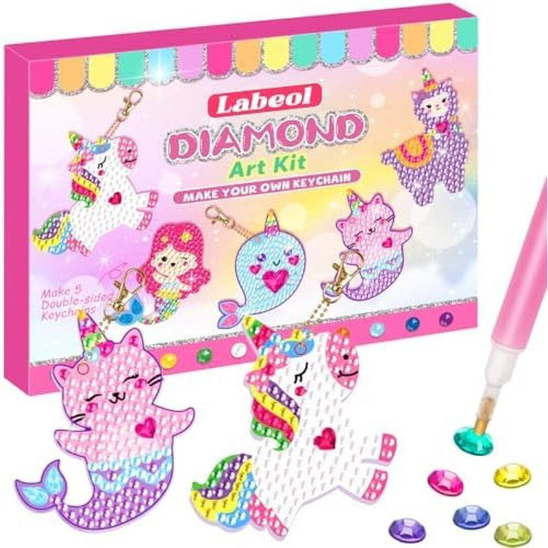 Labeol Arts and Crafts for Kids Age 8-12 - Creat Your Own GEM Móc khóa-5D Diamond Art by Numbers Bộ 