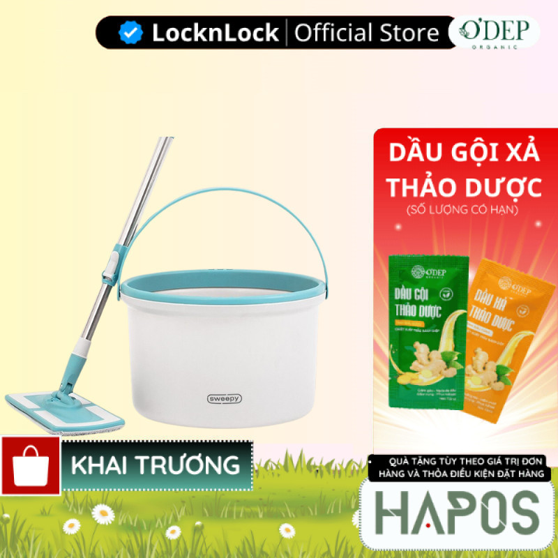 Bộ cây lau nhà thông minh LocknLock SWEEPY 2.5L Chính hãng tự động tách nước bẩn Màu trắng ETM973 - 