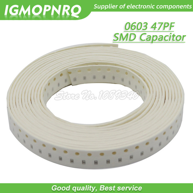 100 Chiếc 47PF NPO Độ Chính Xác 5% 50V 0603 47P SMD Dày Phim Chip Tụ Điện Gốm Nhiều Lớp