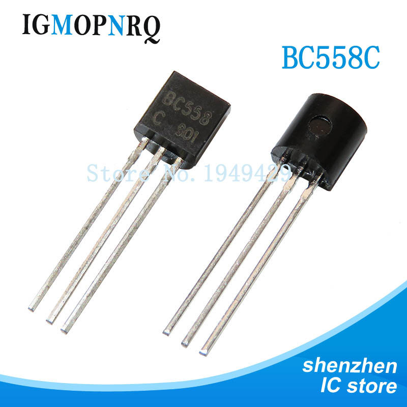 100 Chiếc BC558C BC558 558 TO-92 NPN Thấp Transistor Mới