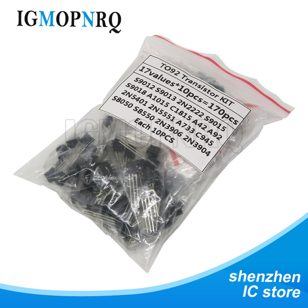 170 Chiếc Transistor Các Loại Bộ S9012 S9013 S9014 9015 9018 A1015 C1815 A42 A92 2N5401 2N5551 A733 