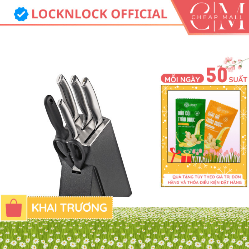 Bộ dao 7 món LocknLock bằng thép không gỉ cao cấp - Đen CKK301 - CHEAP CHL
