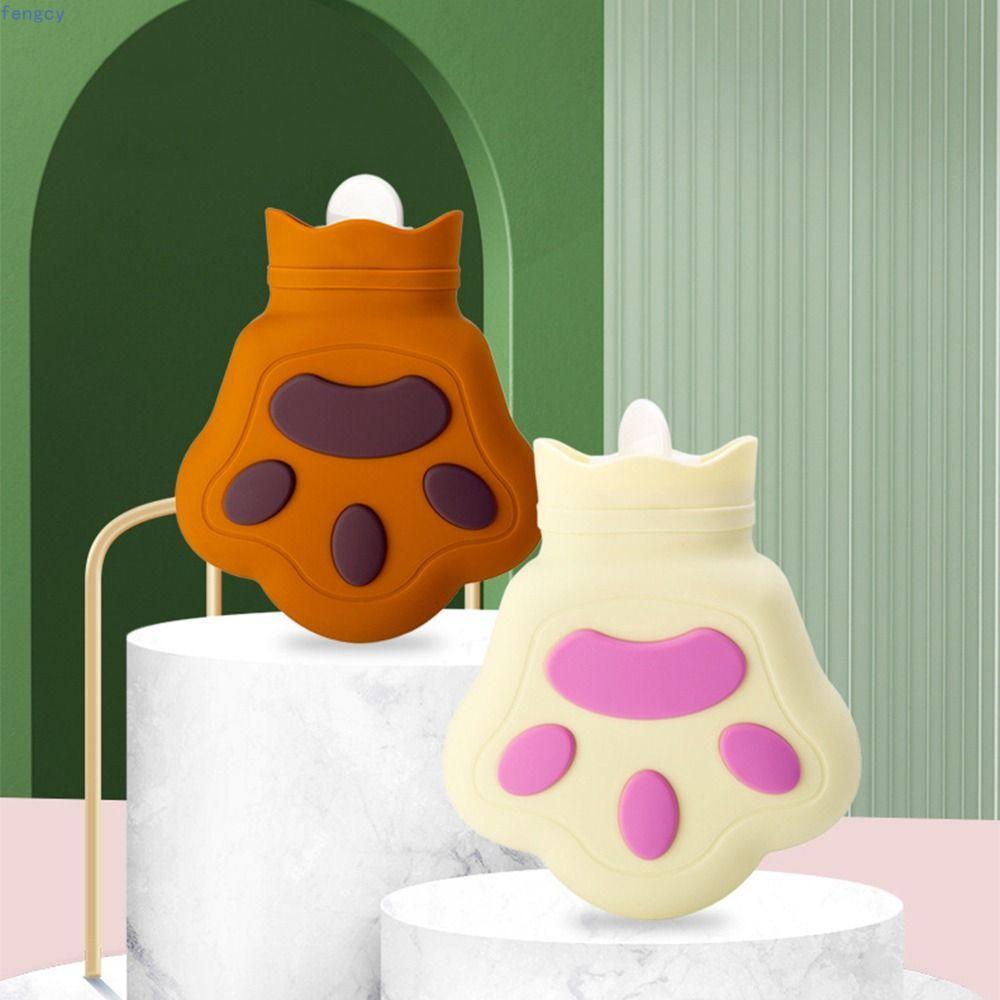 Túi đựng nước nóng silicon FENGCY, Túi nước ấm hoạt hình ấm cúng 450 ML, Túi đựng nước ấm áp chống b