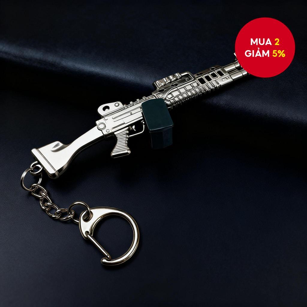 Móc khóa kim loại phong cách M249 cá tính thời trang cho nhiều cảnh khác nhau.