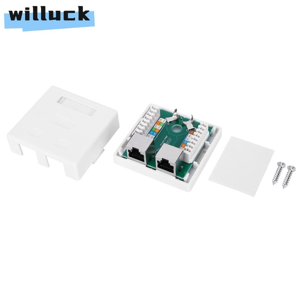 Hộp gắn WILLUCK RJ45-8P8C, có ốc vít và băng keo hai mặt Hộp gắn bề mặt RJ45-8P8C, Easy Mount Cat 5e