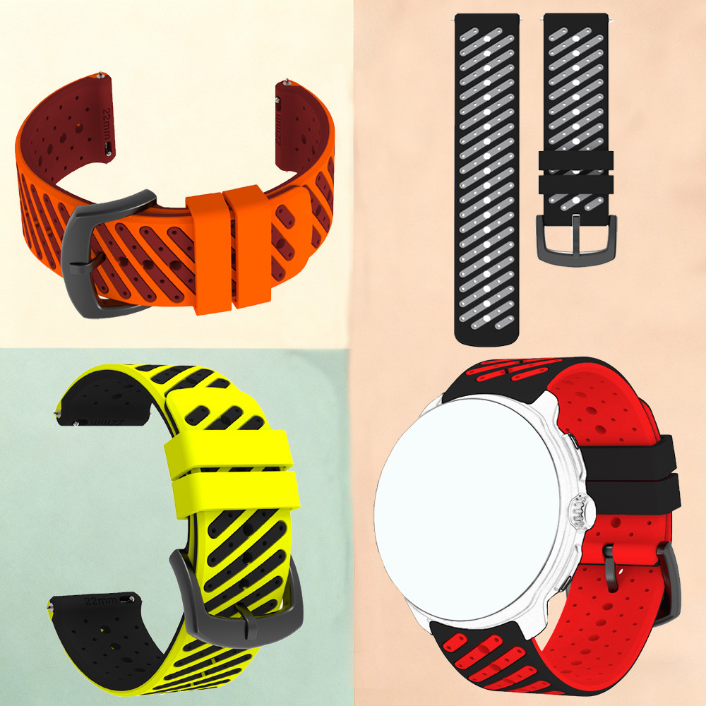 Dây đeo đồng hồ silicon thể thao.22mm cho đồng hồ Suunto Run Race 2 / S, 5 / 9Peak Vantage M / M2 Gr