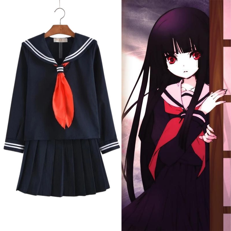Bộ Trang Phục Cosplay Hell Girl Enma Ai - Áo Đồ Học Sinh Style thủy thủ JK