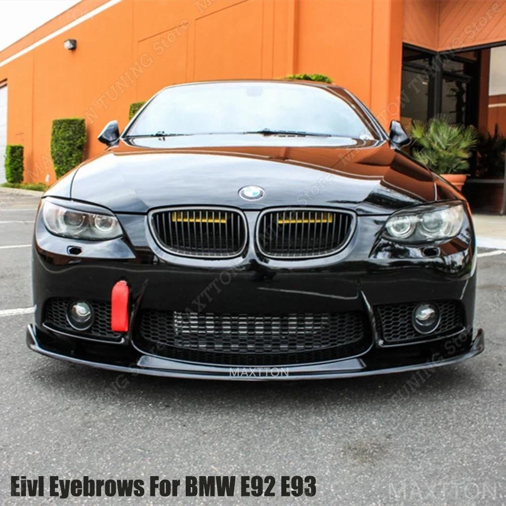 GLOSS ĐÈN ĐEN EVIL EYELIDS EYEBROWS CHO BMW 3 SERIES E92 E93 COUPE CABRIO 2006-2013 Phụ tùng ô tô Tr