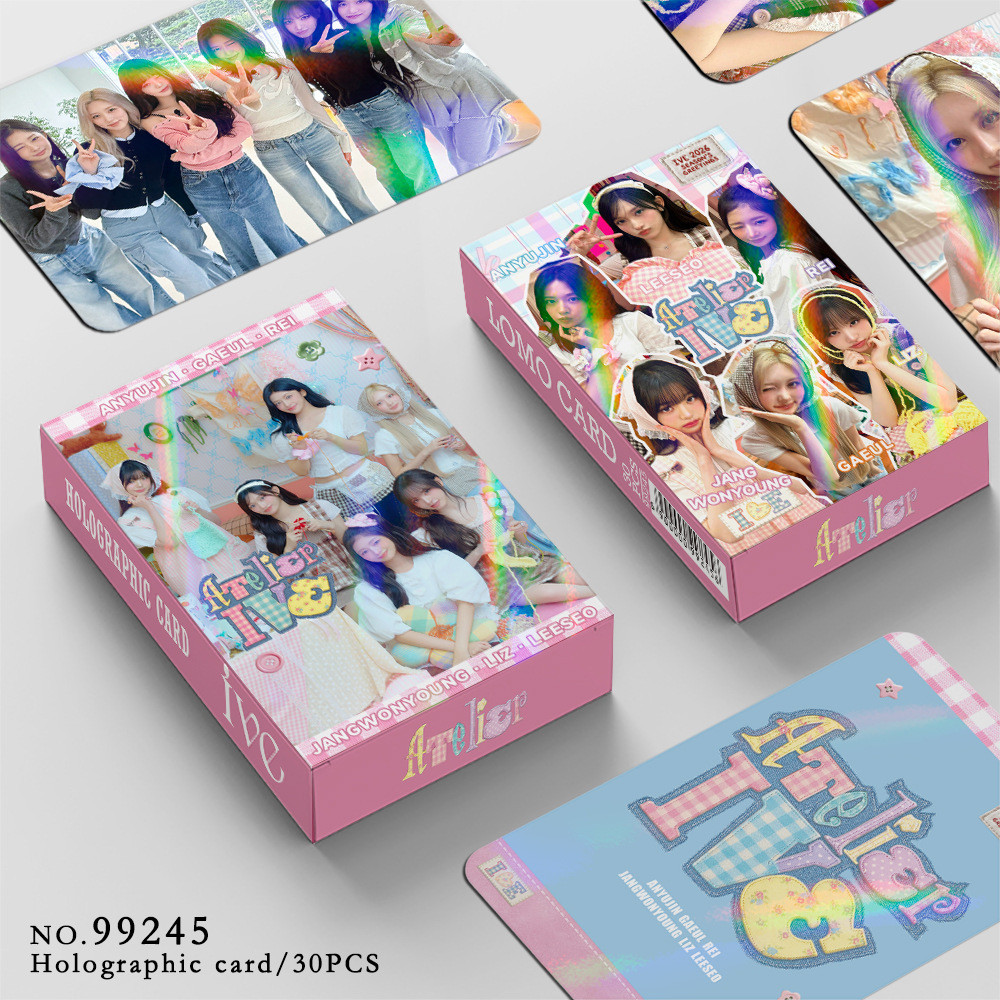 IVE Album 2026 ATELIER IVE Laser Lomo Card Photocard Bưu Thiếp 30 Cái / hộp