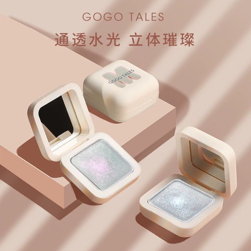 Gogotales gogotales Little White Square Highlighting Contouring Plate Glitter Face Brightening Fairy