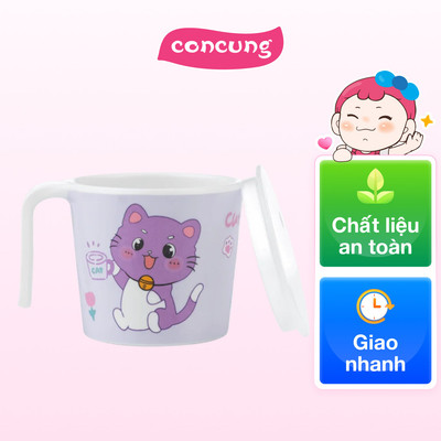 Cốc uống nước có nắp đậy melamine cao cấp Moreware (240ml, 1010, mèo xinh)