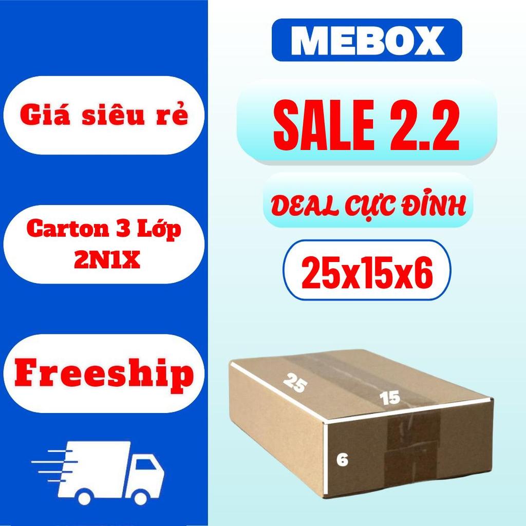 thùng hộp carton 25x15x6 bộ 100 xả kho