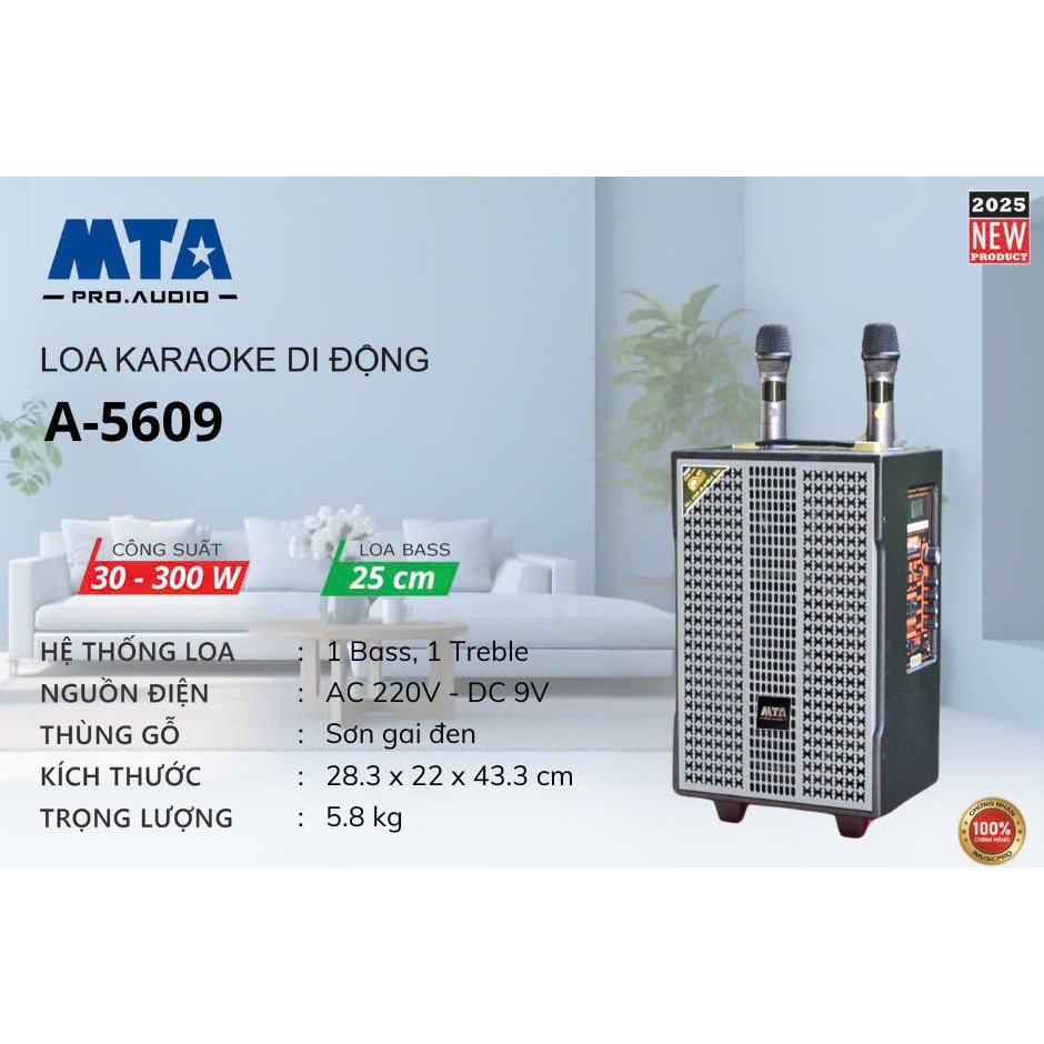Loa Kéo Imisic MTA 5609 bass 25cm. Công suất mã 300W