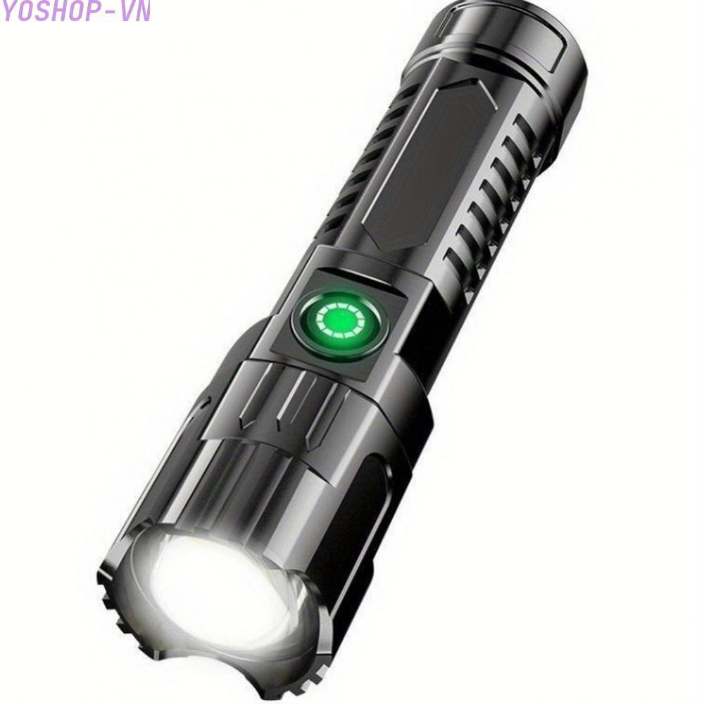 [Ysp]USB Flashlight Rechargeable Battery Up To 4 Hours Runtime Adjustable Zoom