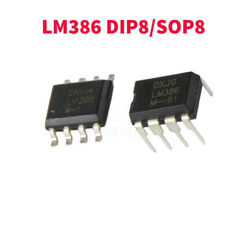 LM386 chân cắm dip 8 LM386 Chân Dán sop 8 Chính Hãng  - IC khuếch đại âm thanh