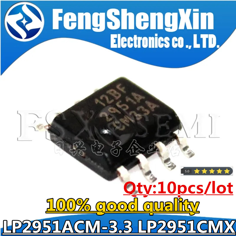 10 chiếc LP2951ACM-3.3 SOP8 LP2951ACM LP2951 SOP-8 2951A CM3.3 LP2951CMX LP2951CM Bộ điều chỉnh điện