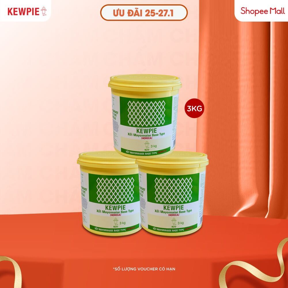 Combo 3 Xốt Mayonnaise Base Type (Horeca) - Kewpie (Xô 3Kg)