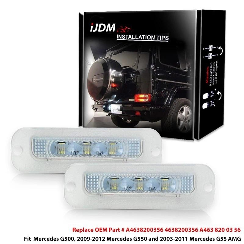 IJDM Xenon Trắng Can-bus Lỗi Đèn LED Biển Số Lắp Ráp Cho 1990-2012 Mercedes-Benz W463 G500 G550 G55 
