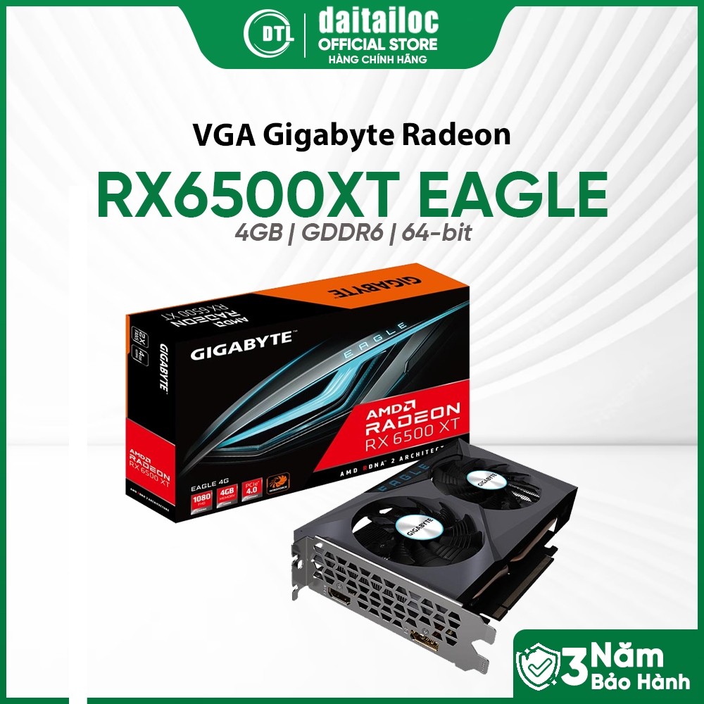 VGA Gigabyte Radeon™ RX 6500 XT EAGLE 4G | Chính Hãng | Bảo Hành 36 Tháng