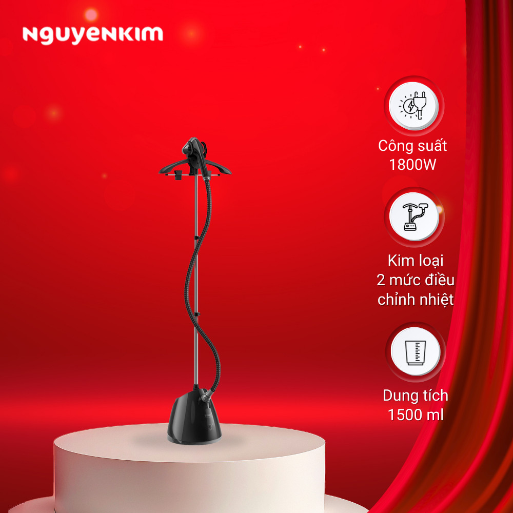 Bàn Ủi Hơi Nước Đứng Tefal IT2461E0 - 1.5 Lít, 30g/Phút, 1800W, Đen