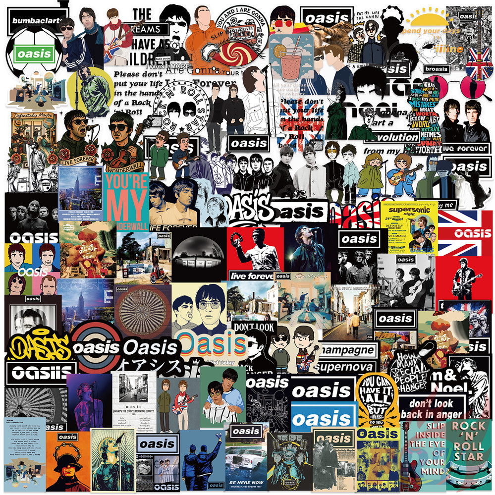 105 Cái / bộ ❉ Ban nhạc Rock. Nhãn dán PET Oasis ❉ Nhãn dán đề can Doodle DIY thời trang không thấm 