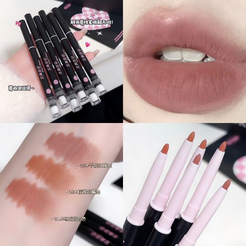 Amy 's Diary Hai đầu Lip Liner Lip Brush Lip Pen All-in-one Ba chiều Full Lip Liner