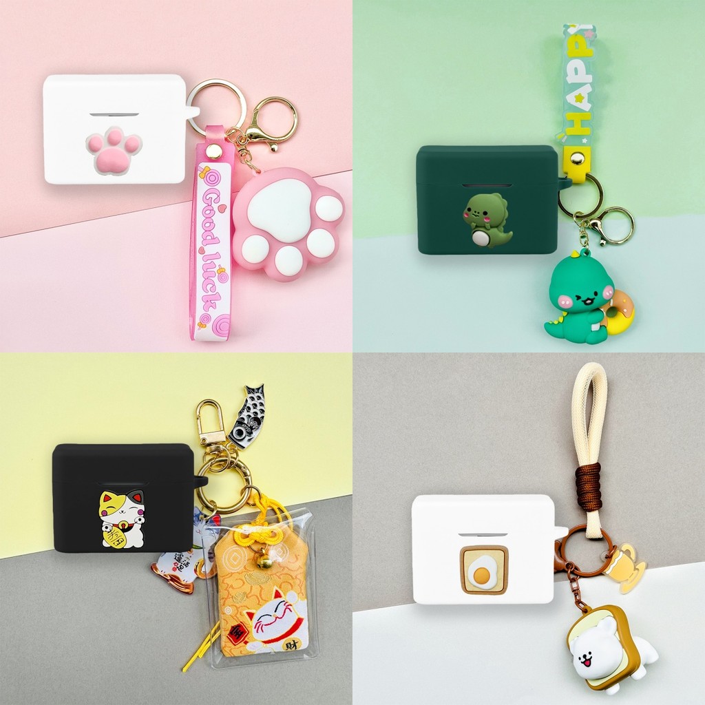 for MOONDROP GOLDEN AGES 1979 Case Silicone Soft Case Cute Lucky Cat Pendant Cartoon Duck Piggy Keyc