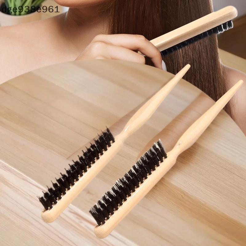 DGE gỗ xử lý heo rừng bristlebs salon tóc bàn chải tự nhiên heo rừng lông bàn chải tóc Slimline styl