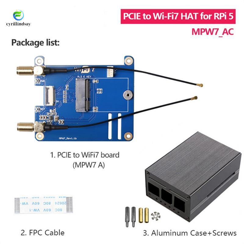 MPW7AC Phù Hợp Cho 5 PCIE Sang M.2 E-Key WiFi7 Module Có Vỏ BE200 Hỗ Trợ TPU, WiF6E AX210, AX200 Ada