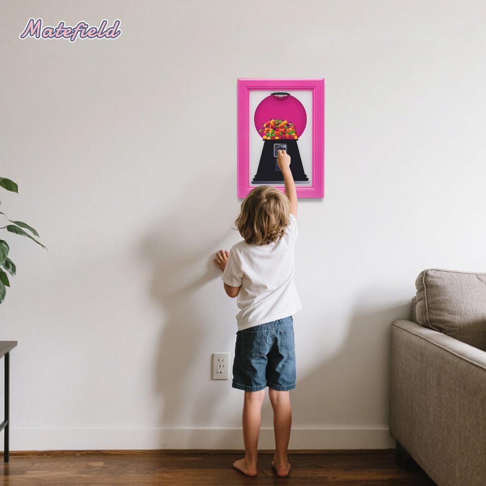 Candy Dispenser Khung Ảnh Treo Tường Gumball Machine Khung Kẹo (Hồng) [matefield.vn]