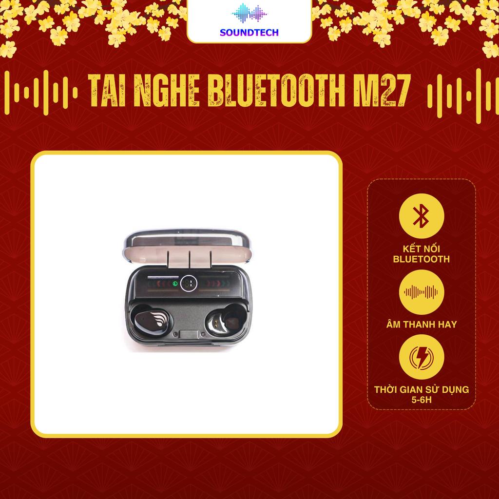 Tai nghe Bluetooth SoundTech M27 không dây âm thanh HD, kết nối ổn định, cảm ứng chạm, mic đàm thoại