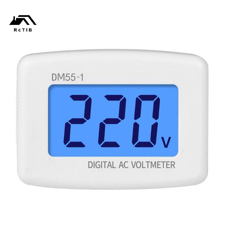 < RcTlB > Vôn kế kỹ thuật số AC 80-300V Phích cắm EU US DM55-1 Màn hình LCD kiểm tra điện áp Soet.