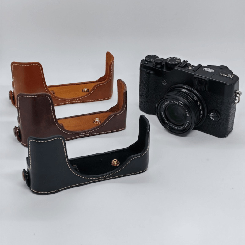 Bộ nửa thân bằng da PU Túi đựng máy ảnh cho FujiFilm X10 X20 Ốp lưng có dây đeo tay