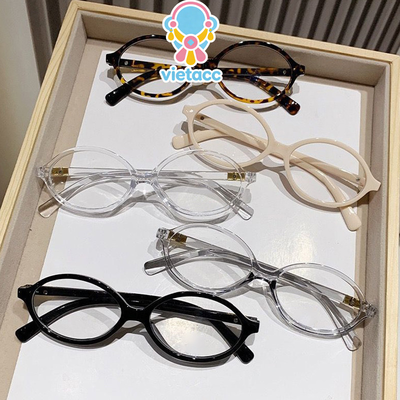 【VietAcc】Kính gọng oval kính chống ánh sáng xanh kiểu retro kính gọng nhỏ