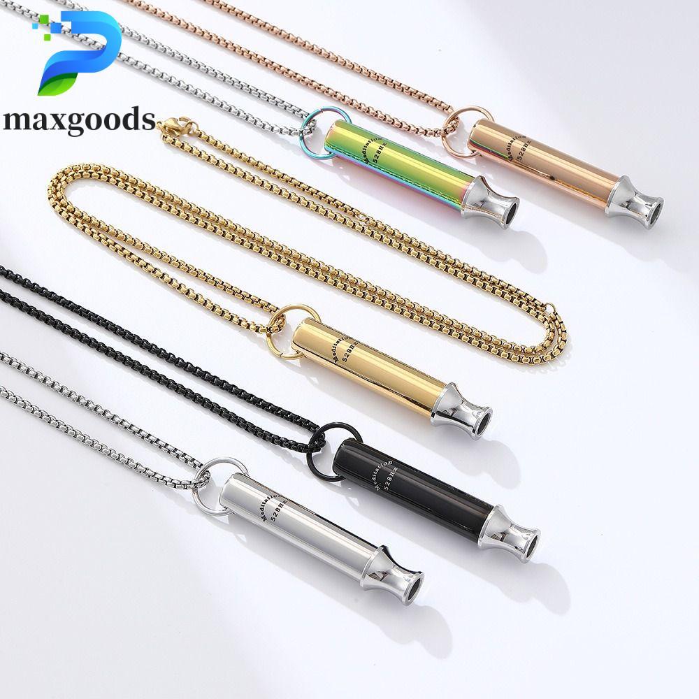 maxgoods Vòng cổ mặt dây 528Hz thép titan cho nữ, hỗ trợ thiền và yoga