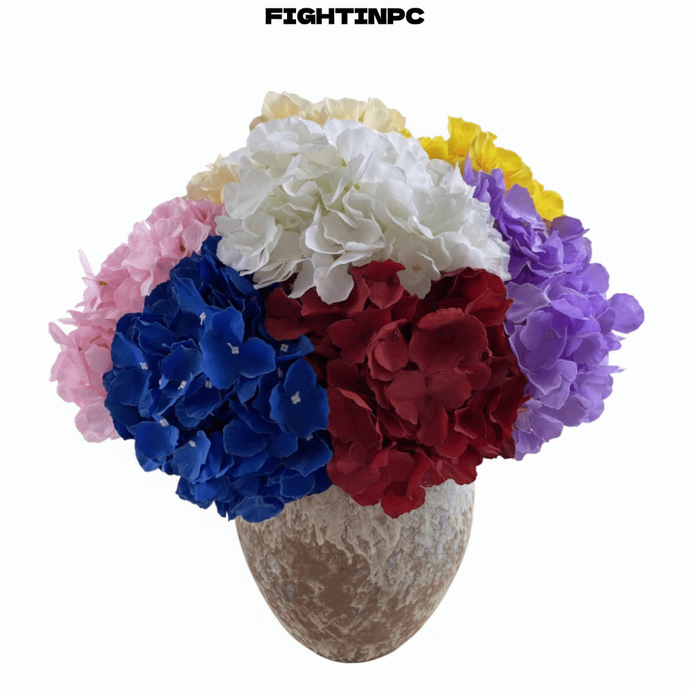 Hoa nhân tạo FIGHTINPC, Hoa cẩm tú cầu thiết kế không lá cỡ 45CM, Lnternet Người nổi tiếng Năm đầu t