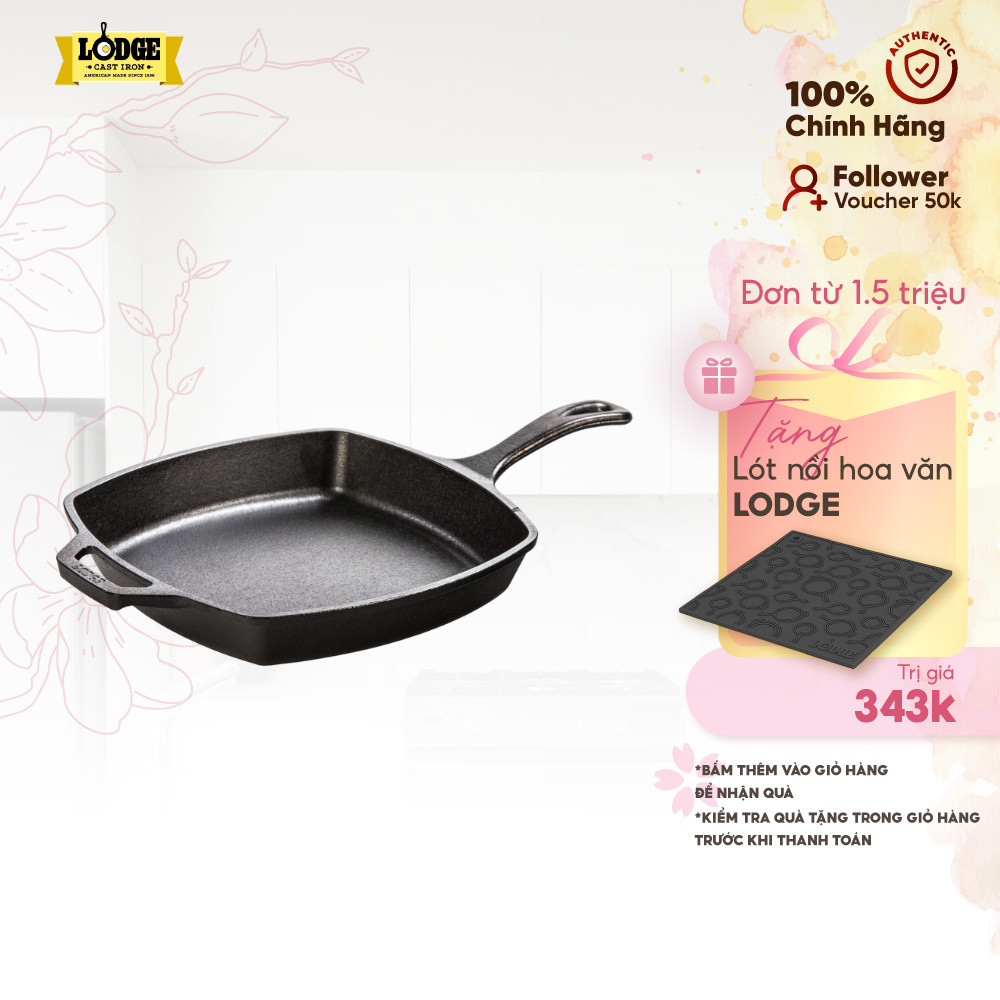 Lodge - Chảo gang hình vuông - 26cm
