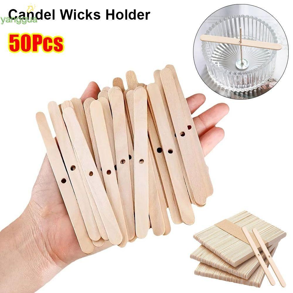 YANGGUA 50 Cái Giá đỡ bấc Candel, Dụng cụ làm Candel 114mm DIY, Thiết bị định tâm bằng gỗ bền Phụ ki
