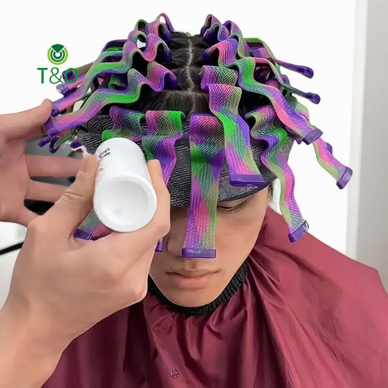 T & O 18 / 28 Cái Magic Heatless Water Wave Hair Curler Kết Cấu Thanh Cán Tự Động Tạo Kiểu Tóc Sóng 