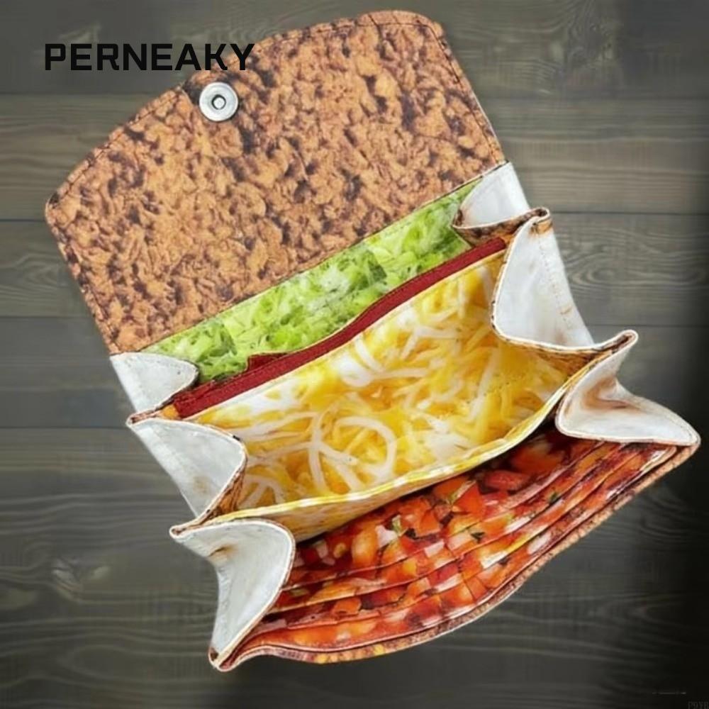 PERNEAKY Ví Burrito PENEAKY, Kẹp tiền xu Burrito có thể gập lại, có khe cắm thẻ Nhiều ngăn Ví đựng t