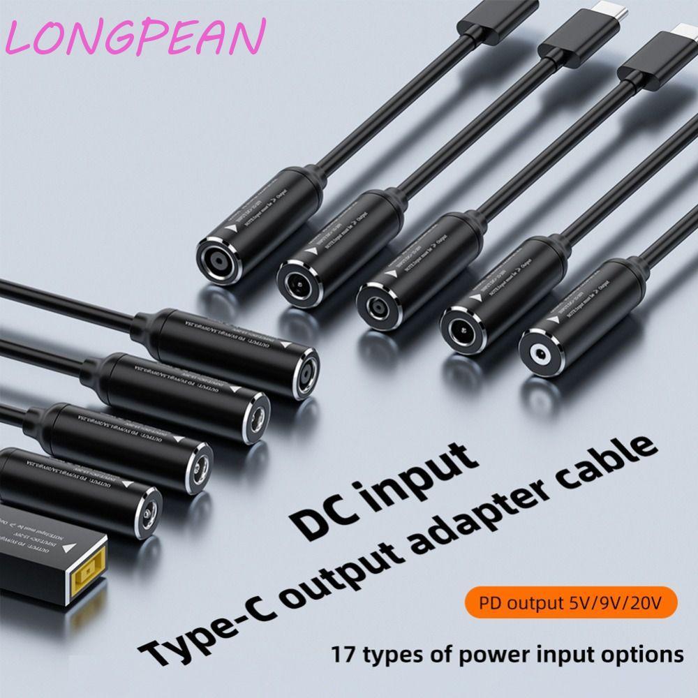 Cáp sạc LONGPEAN DC sang Type-C, Cáp sạc đầu ra 5 / 9 / 20V PD Type-C sang DC Jack, Tệp chuyển PD 65