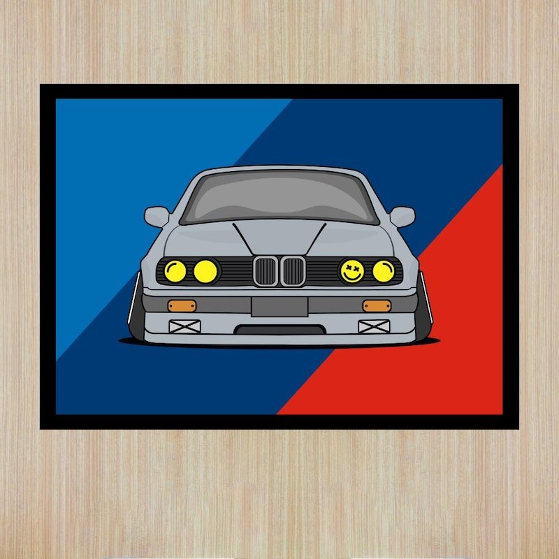 BMW Hoạt Hình Nghệ Thuật Poster Canvas In Xe Áp Phích BMW Poster BMW E30 Poster Xe Trang Trí Nhà Pos