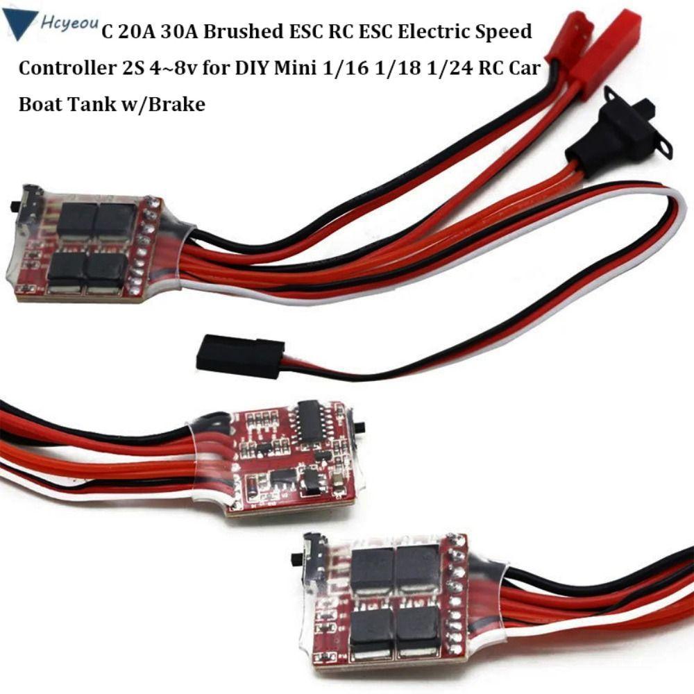 Bàn chải HCYEOU Micro ESC 20A 30A, Bộ điều khiển tốc độ điện 2S 4 ~ 8v ESC RC ESC, Bình thuyền 10A /