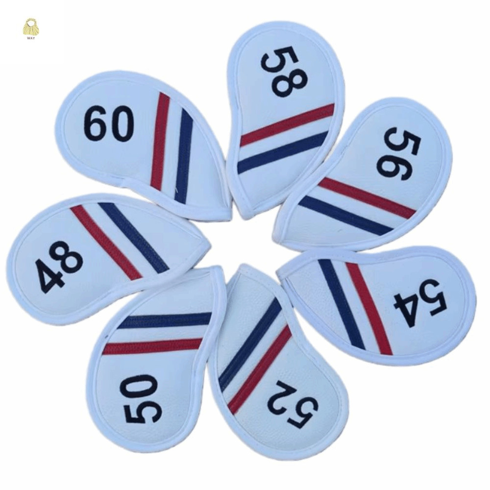 WAY Golf Wedge Cover, Da PU 48 50 52 54 Độ Sand Wedge Headcover, Đen / Trắng Chống Thấm Nước Số Lớn 