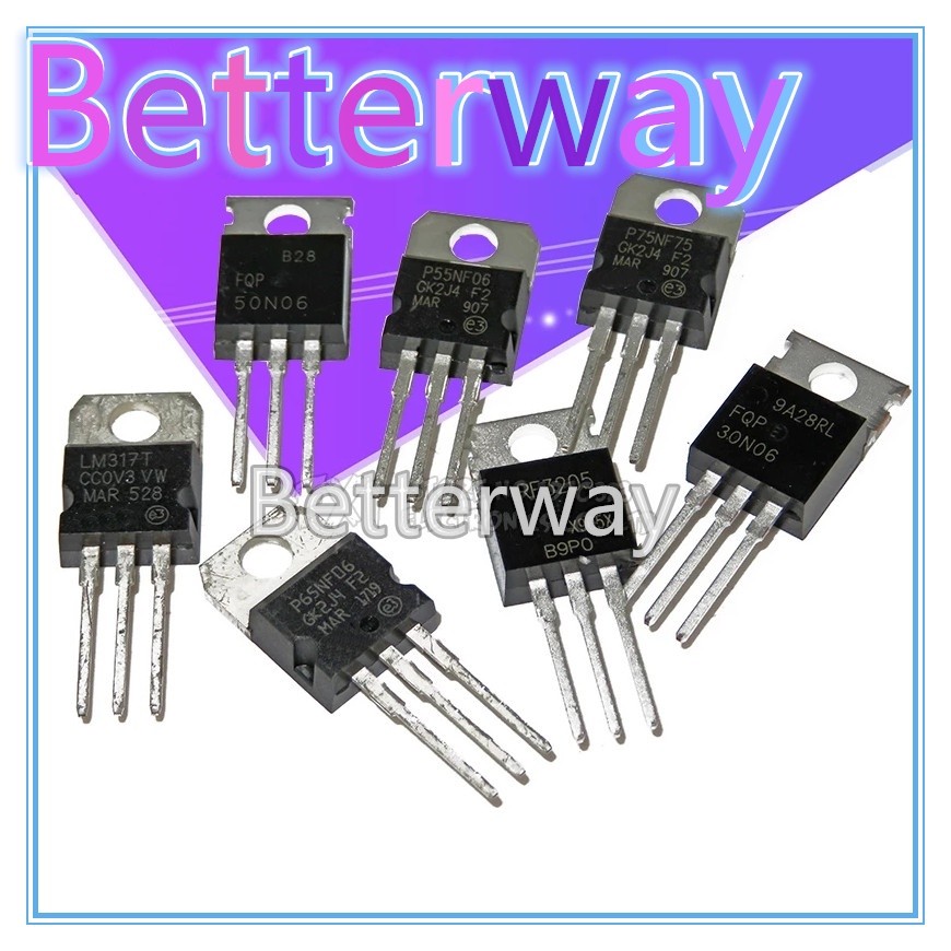 10 CÁI FQP30N06 FQP50N06 STP55NF06 STP65NF06 STP75NF75 LM317T IRF3205 Transistor TO-220 TO220 30N06 