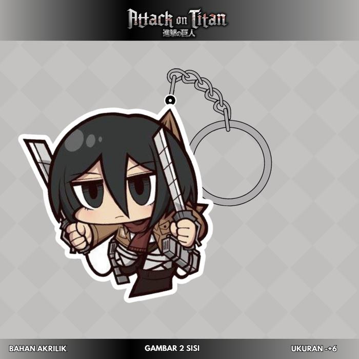 [Attack on titan] Gantungan kunci & Strap handphone full akrilik karakter levii anime attack on tita