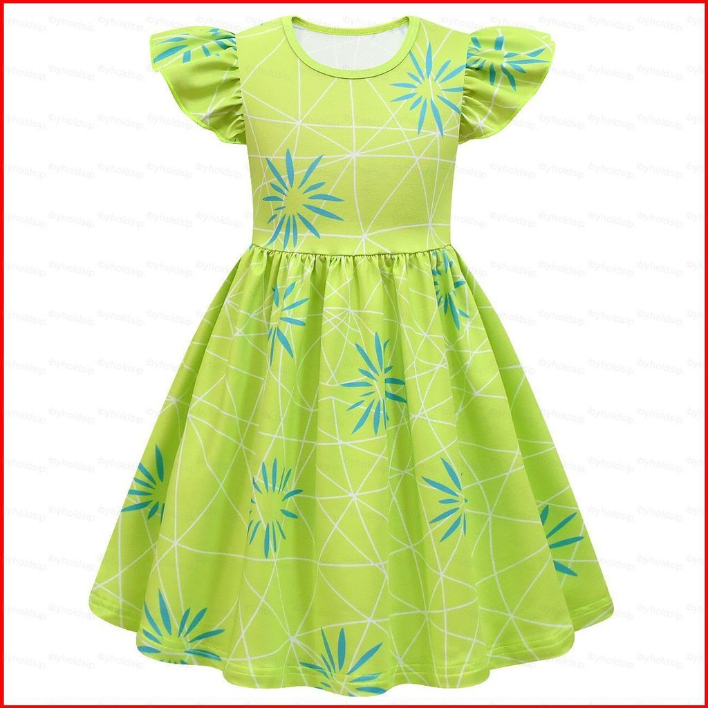 BS1 2 Cái / bộ Inside Out 2 Joy Cosplay Vải 3D Váy Mùa Hè Cho Trẻ Em Bé Gái Túi Trang Phục Tiệc Hall