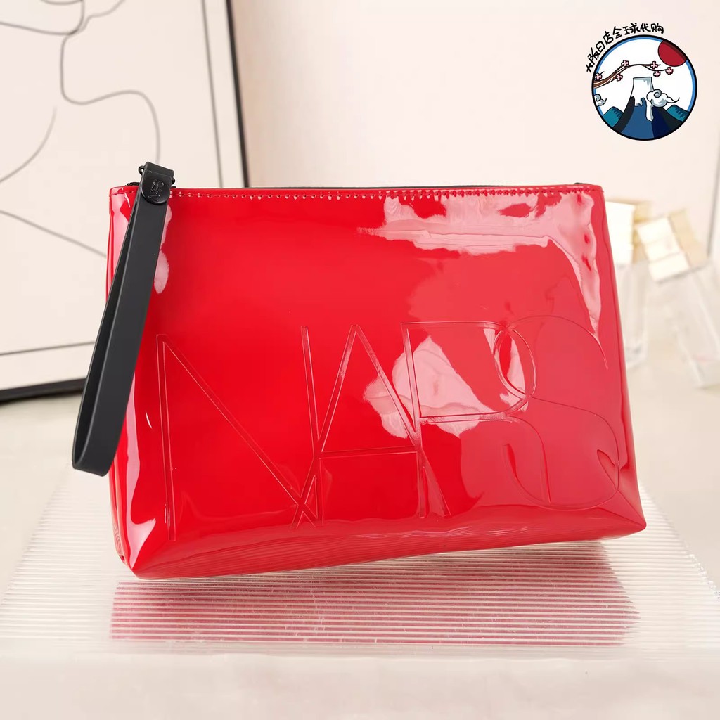 Túi đựng mỹ phẩm Red pu Nass Counter Túi đựng bằng sáng chế Da bóng ly hợp bắt mắt